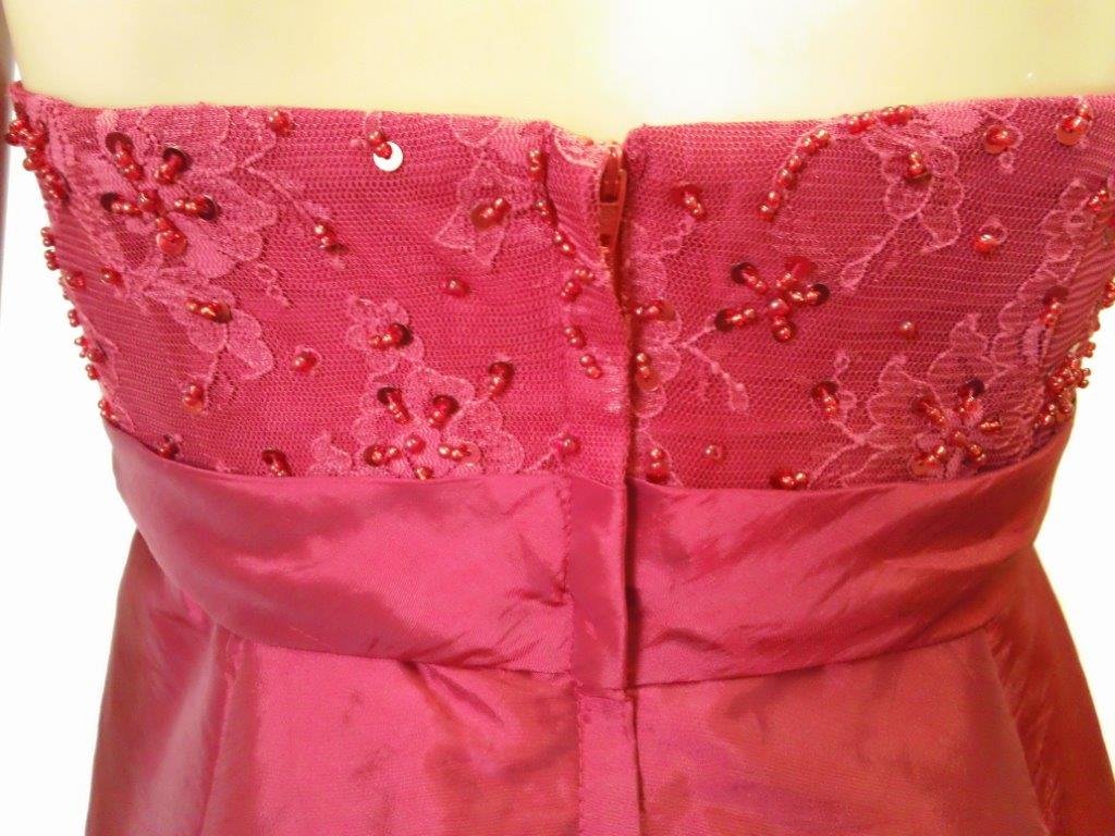 apple red lace bodice bridesmaid dress